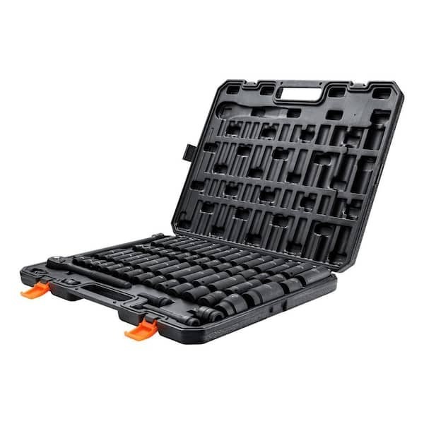 1/2 In. Drive Impact Socket Set,65 Piece Socket Set SAE 3/8 In. to 1-1/4 In. and