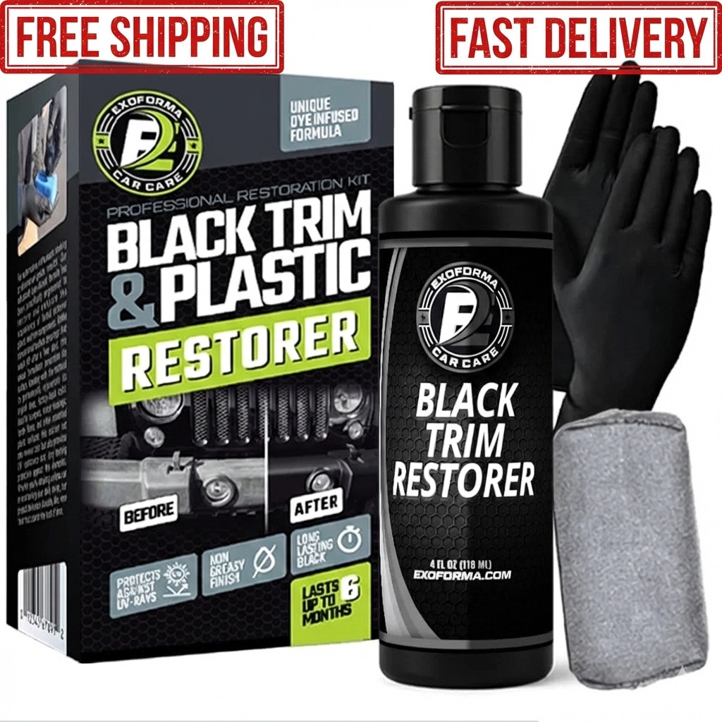 ExoForma Black Trim Restorer – Unique Dye-Infused Formula Lasts 6+ Months –