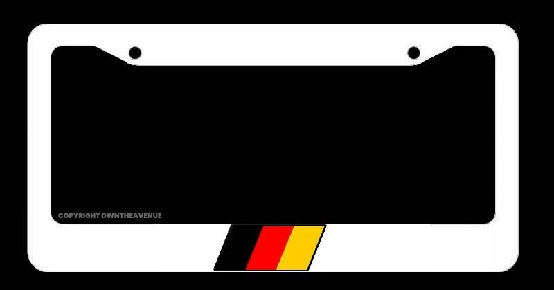 German Flag Racing Stripe Euro Drifting Race Model White License Plate Frame