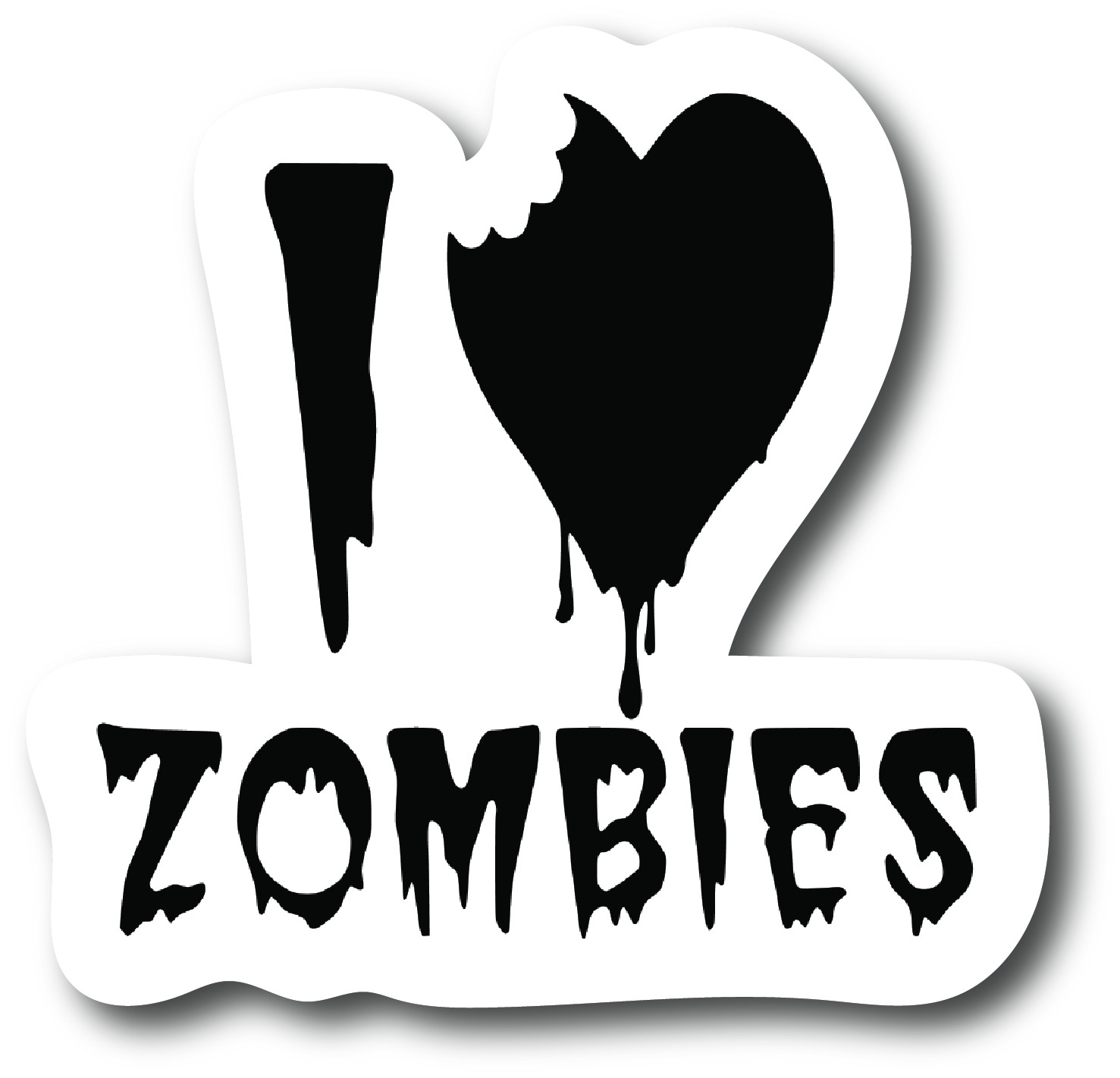 I Love Zombies 4.5 in Decal – Sticker Graphic – Auto, Wall, Laptop, PSDD148