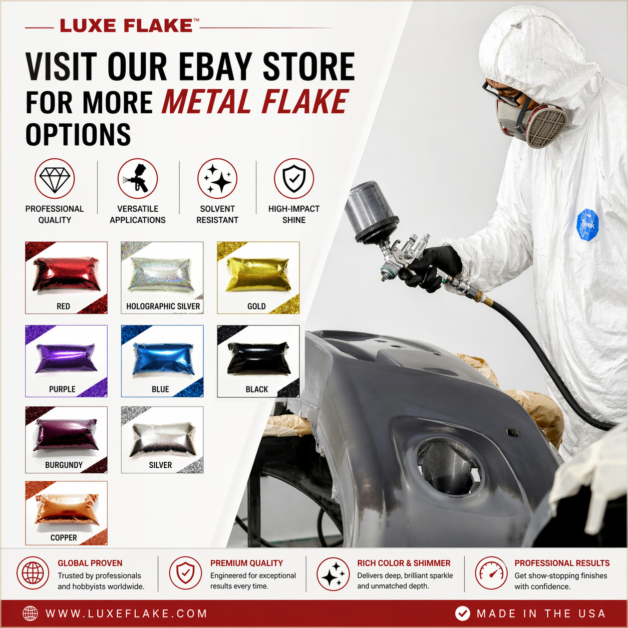 Chrome Silver Metal Flake 2 Pack – 2oz .015″ & 2oz .025″ – Medium & Large Cut