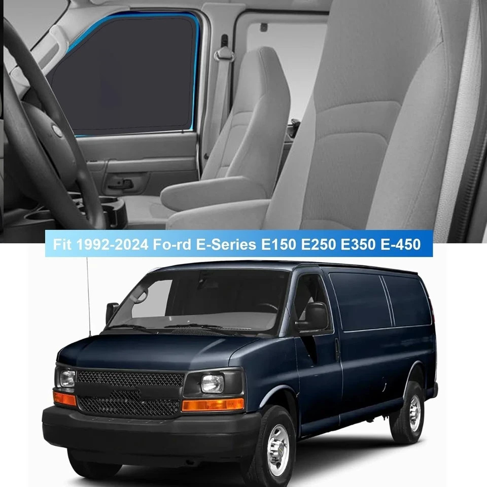 Front Side Window Sun Shade for 1996-2025 Chevy Express Cargo Van Accessories