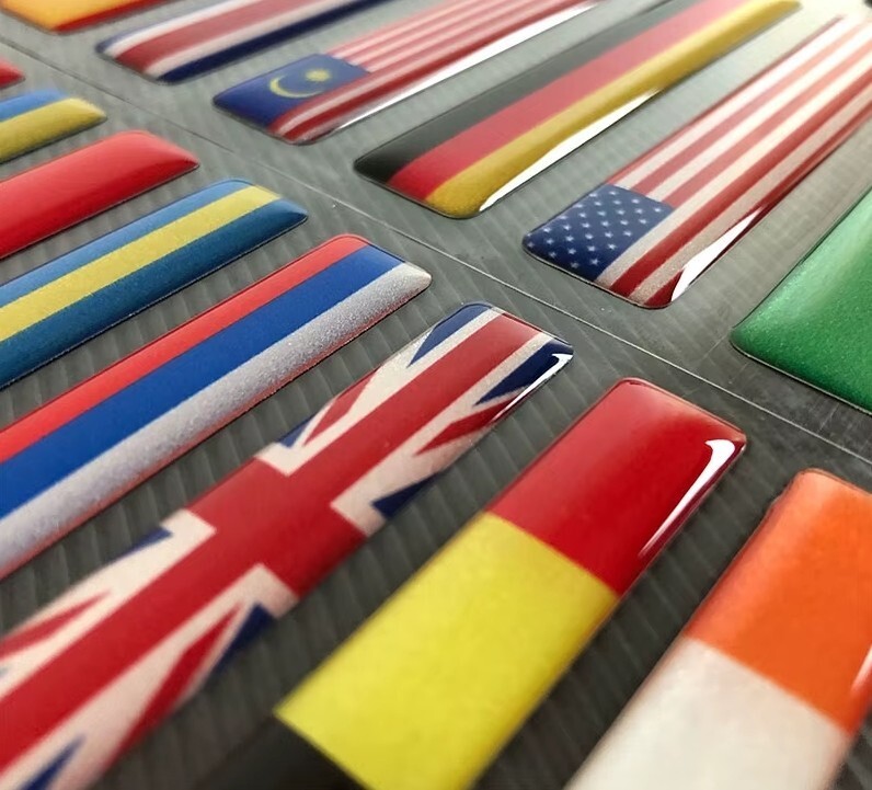 ITALY ITALIAN FLAG 3D EPOXY CAR EMBLEM SET (2) FLEXIBLE REFLECTIVE DURABLE