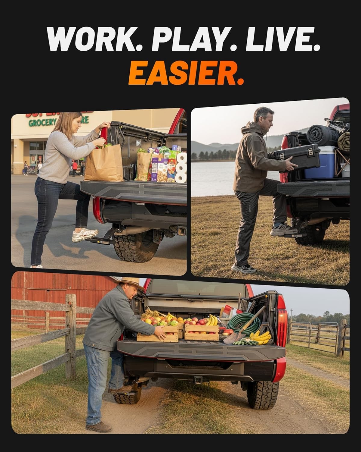 WOLFBOX Retractable Bed Step for 2019-2026 Chevy Silverado & GMC Sierra 1500