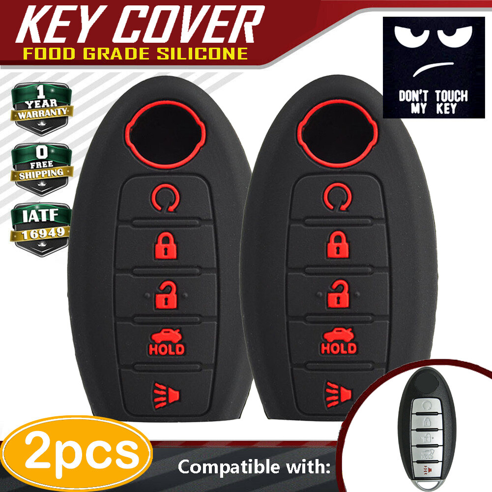 2Pcs Silicone Remote Key Fob Cover Case.For Nissan Altima Sentra Rogue 5 Button