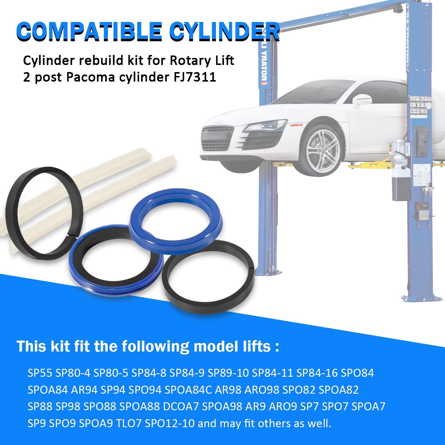 For Rotary Lift 2 post Pacoma Cylinder Seal Kit Rebuild Kit FJ7311 FJ783-12MF