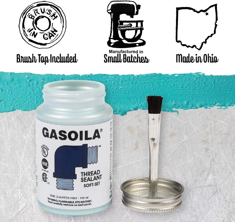 Pipe Thread Sealant Paste Metal Plastic, Non-Hardening, 1/4 Pint BrusModel: SS04