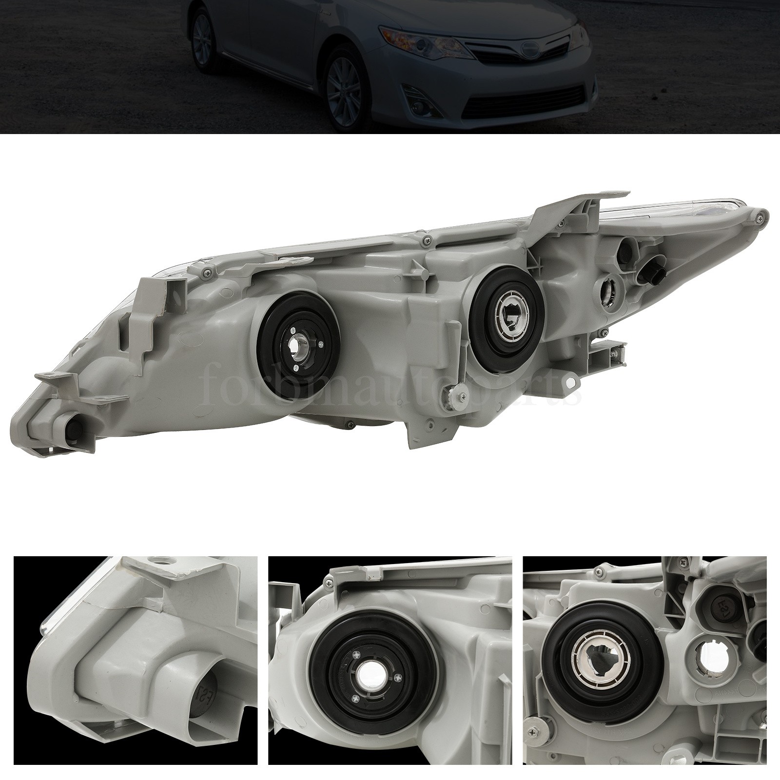 ABS Plastic RH Passenger Headlight Headlamp Assembly For 2012-2014 Toyota Camry
