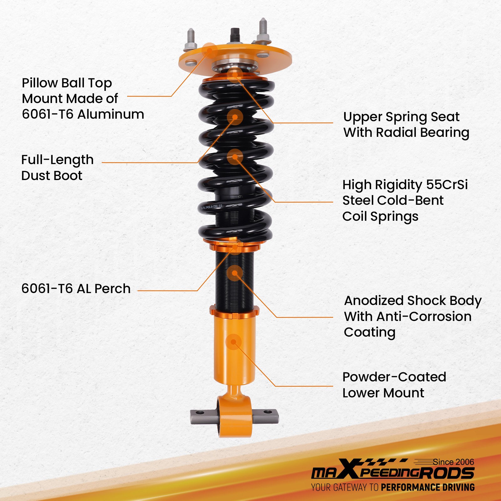 MaXpeedingrods Coilovers Lower Suspension Kit For Chevy Tahoe Suburban GMC Yukon