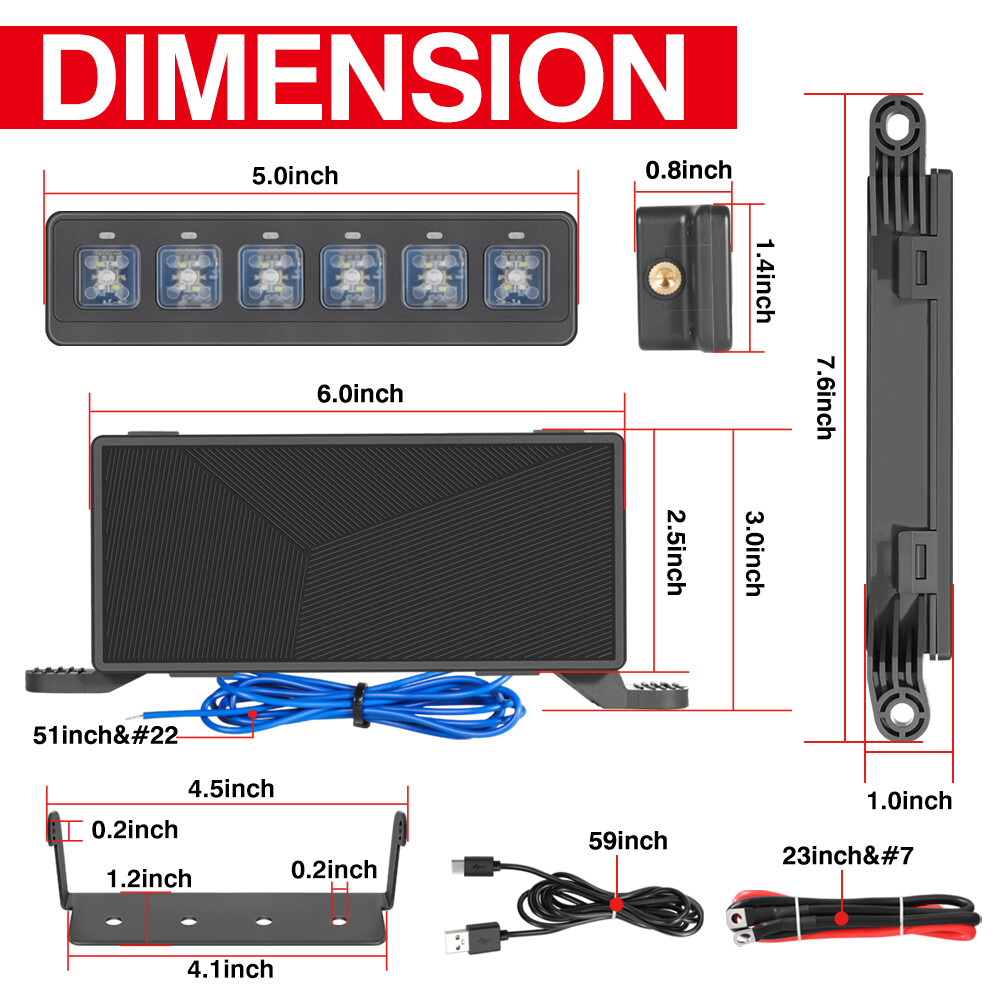 6 Gang Switch Panel 24V Auxiliary Circuit Control Box for 07-18 Chevy/GMC 1500