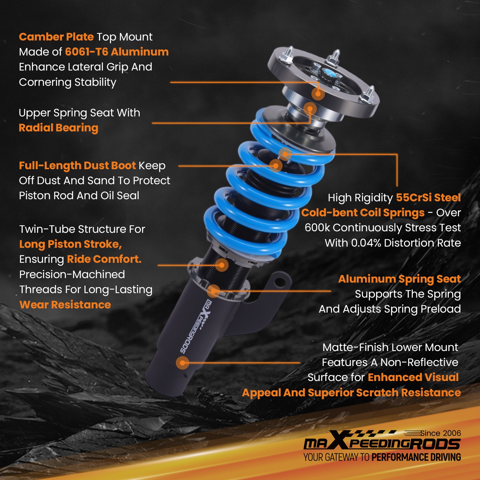 MaXpeedingrods T6 DAMPER COILOVERS KIT FOR BMW 3-SERIES AWD (E90/E91/E92)