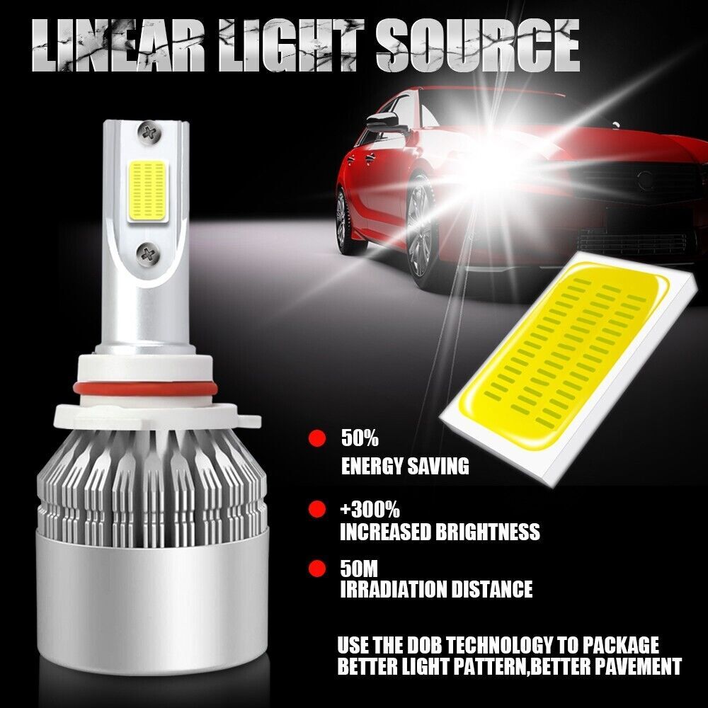 C6 9005 LED Headlight Bulb Conversion Kit High Beam White Super Bright 6000K