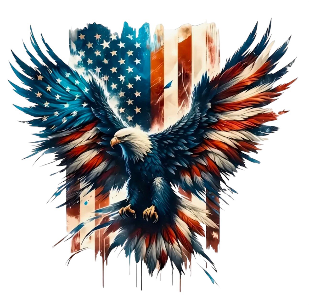 United States America USA Flag Bald Eagle Patriotic 6.3” LARGE VinylStickerDecal