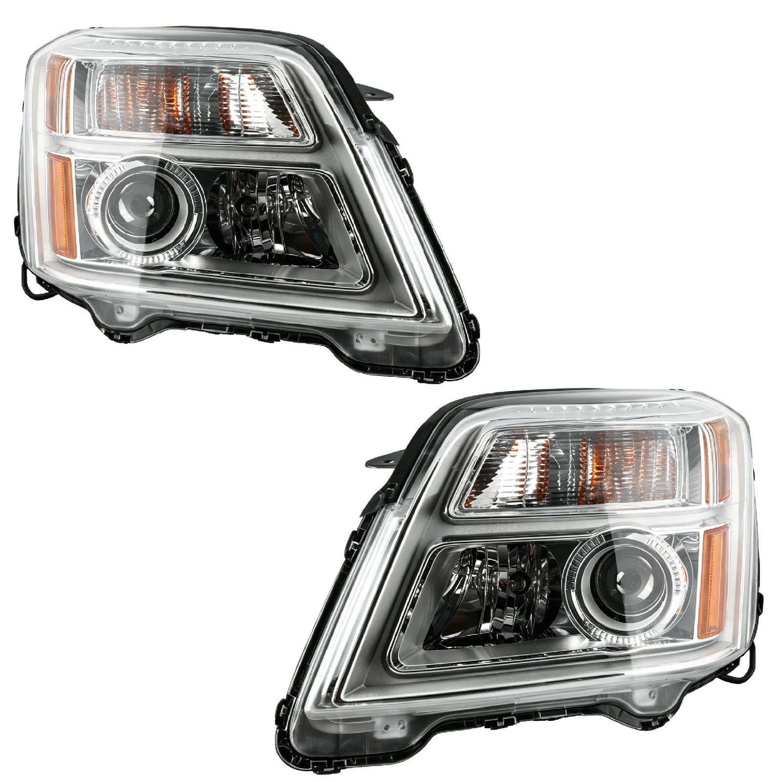 Halogen Headlight For 2010-2015 GMC Terrain SL/SLT/SLE Chrome Left+Right Pair