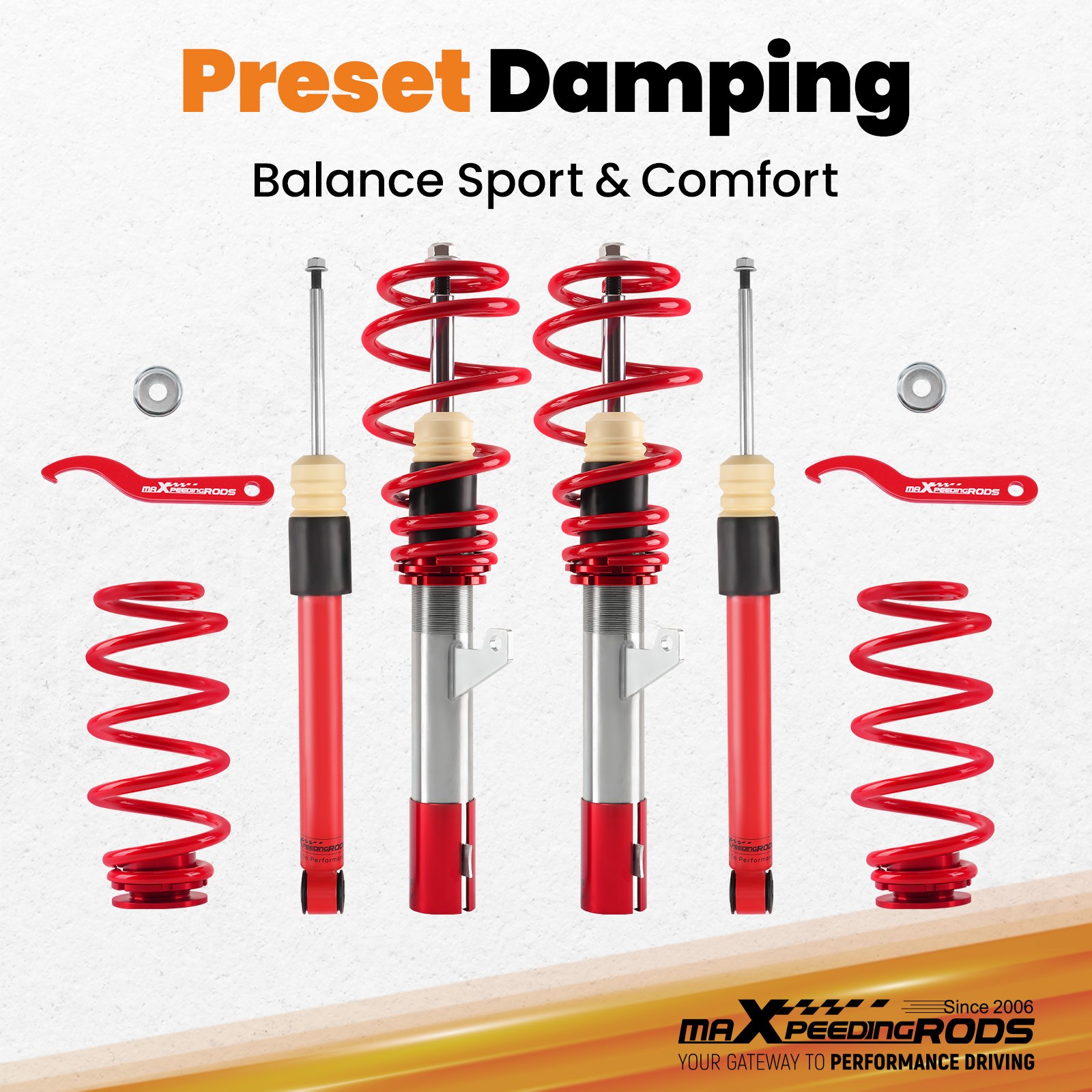 MaXpeedingrods COILOVER Suspension KIT FOR VW MK5 MK6 GOLF/JETTA 06-14 Struts