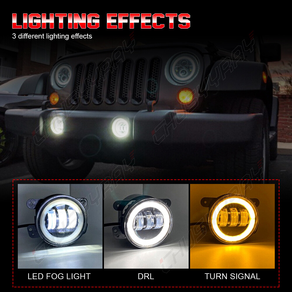 4inch Round LED Fog Lights Front Bumper For 1994-2001 Dodge RAM 1500 2500 3500