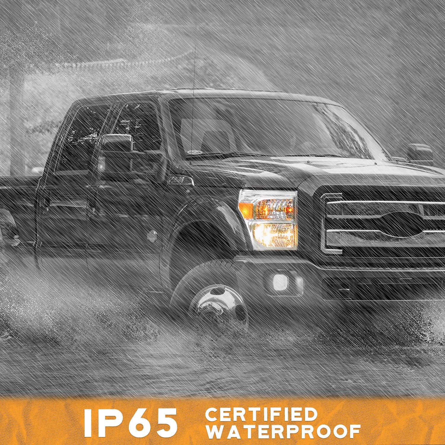 Pair Headlights For 2011-2016 Ford F250 F350 F450 F550 Super Duty Chrome Amber