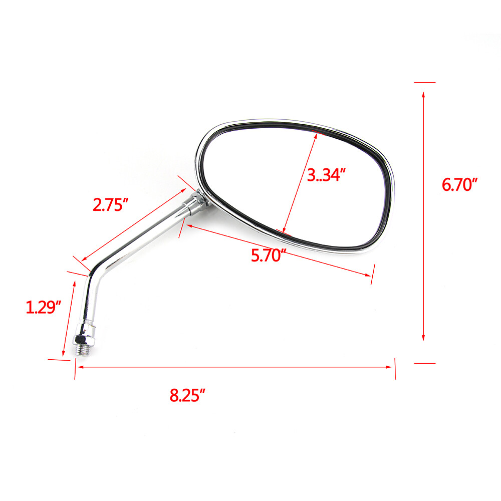 Chrome Motorcycle Oval Mirrors For Honda Shadow Spirit 750 1100 VTX1300 VTX1800