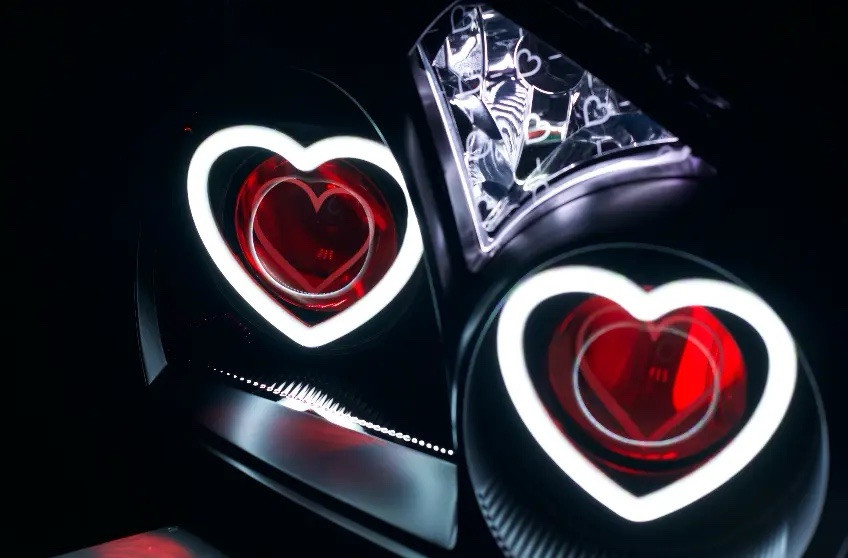 Heart Shaped Multicolor SRGB LED Angel Eye Halos Headlight APP Bluetooth DRL