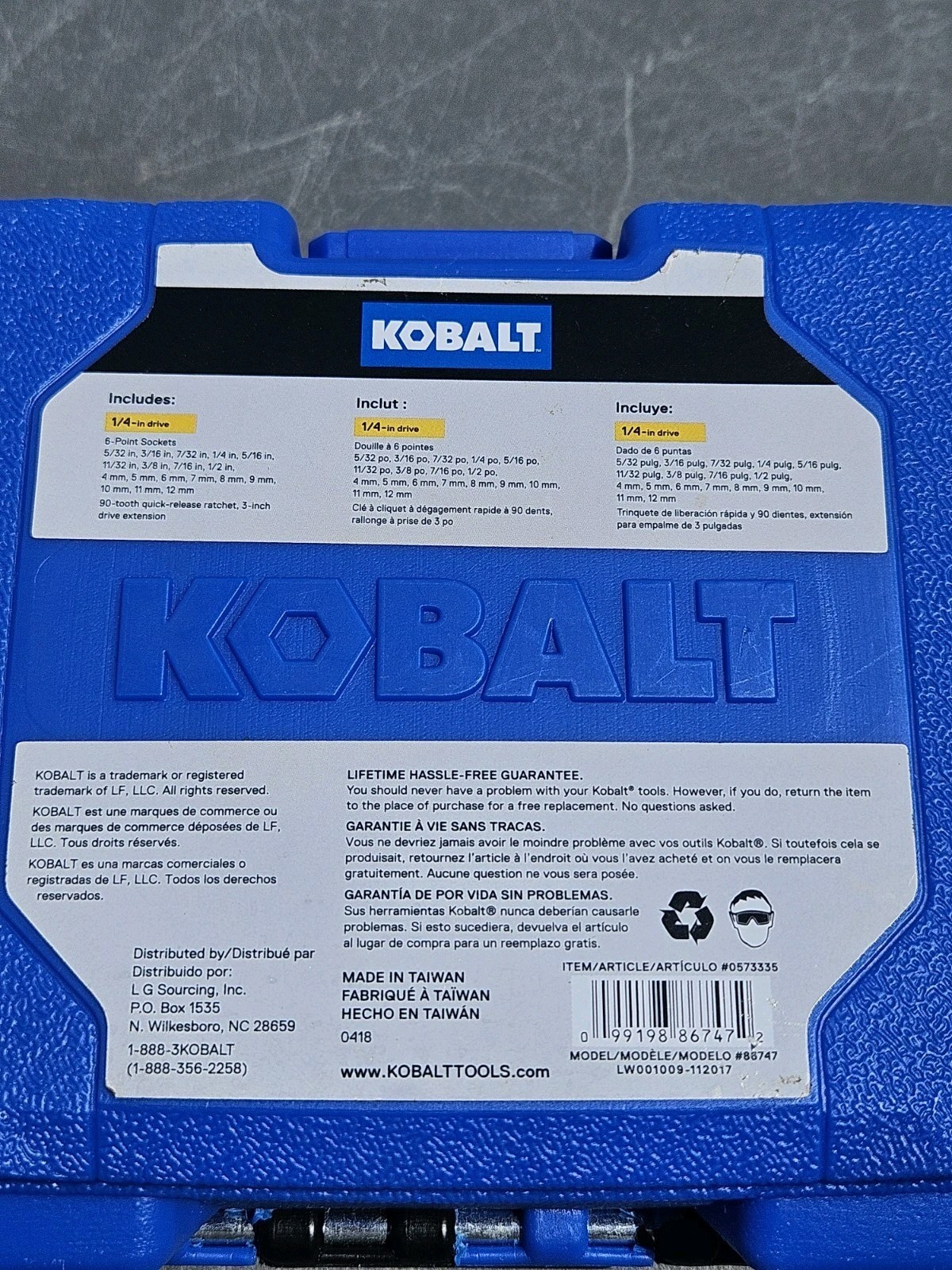 KOBALT 20 Pc 1/4 Drive Socket Set With 90 Tooth Rachet SAE & Metric 0573335