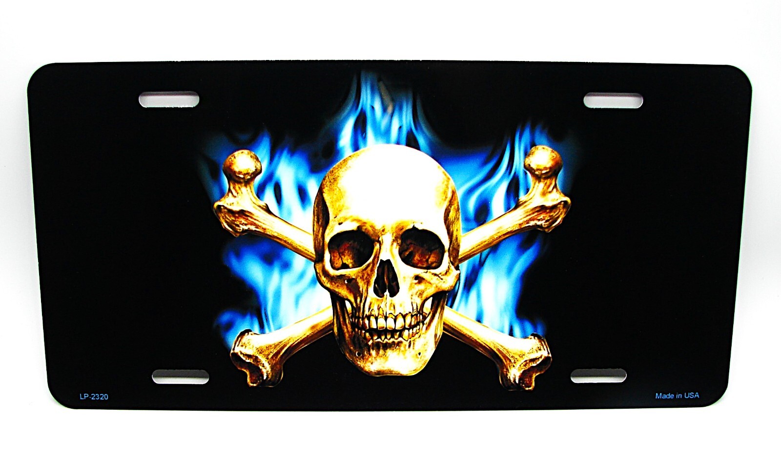 SKULL CROSSBONES METAL NOVELTY CAR LICENSE PLATE AUTO TAG