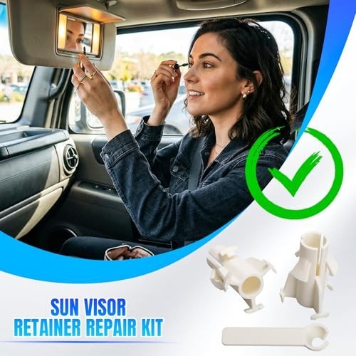 Sun Visor Retainer Clip Repair Kit for Hummer H2 White ABS Plastic