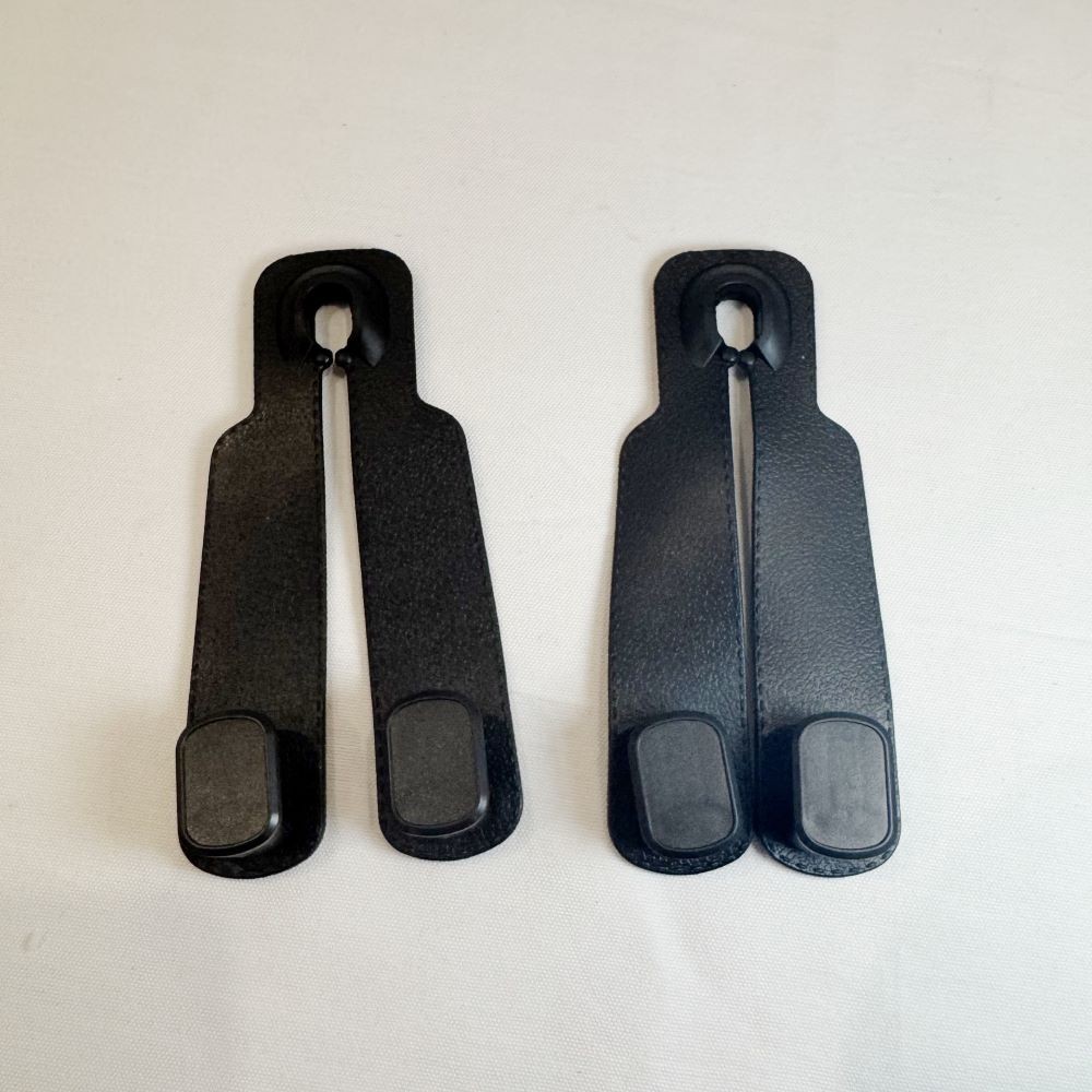 2X Car Headrest Hooks, 2-in-1 Car Purse Hook Leather Car Seat Back Storage Hoo