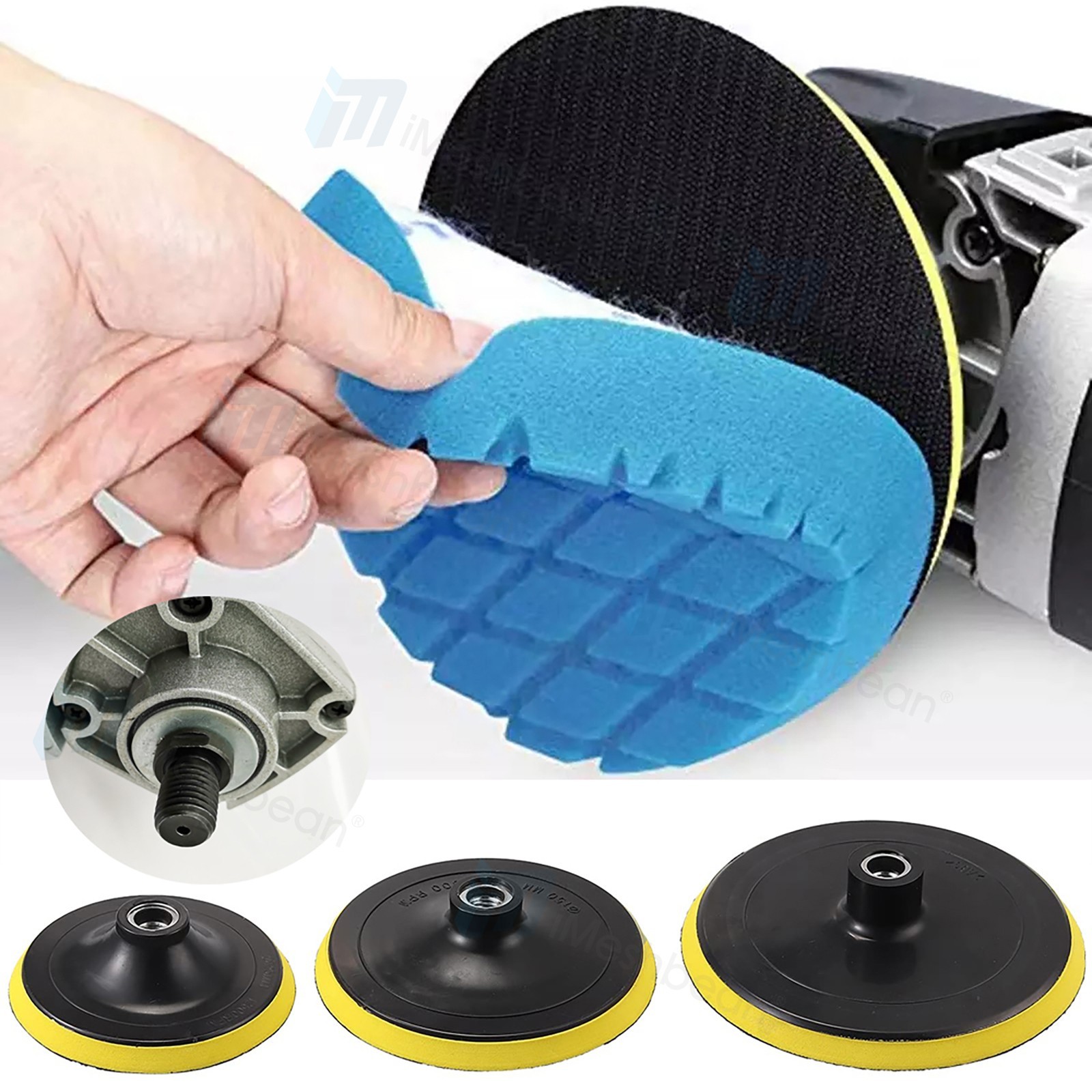 1400W Car Polisher Polishing Machine Buffer Sander 5″ 6″ 7″ Wax Pad Buffing Kit