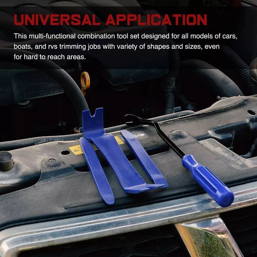 Car Door Trim Removal Tool Pry Panel Dash Radio Body Clip Installer Kit Set (13)