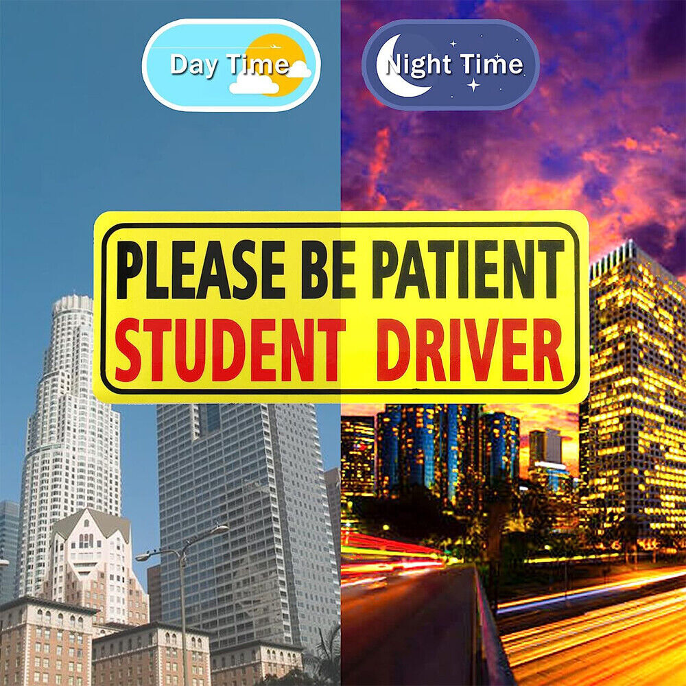 3 Pcs Student Driver Magnet Car Signs Please Be Patient Car Bumper Sticker Decal