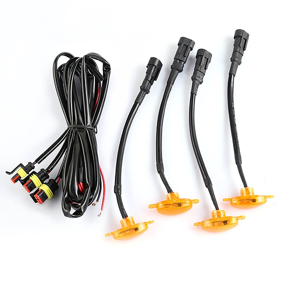 4pcs LED Amber Grille Lights Kit Universal For Ford Truck SUV SVT Raptor Style