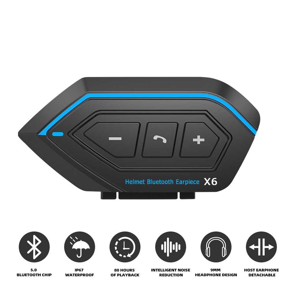 Motorcycle Helmet Headset Wireless Bluetooth Headphone Speaker Hands-Free X6
