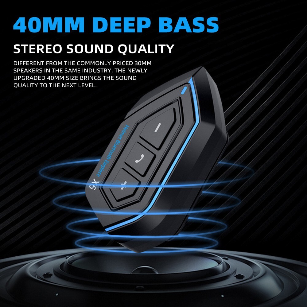 Motorcycle Helmet Headset Wireless Bluetooth Headphone Speaker Hands-Free X6