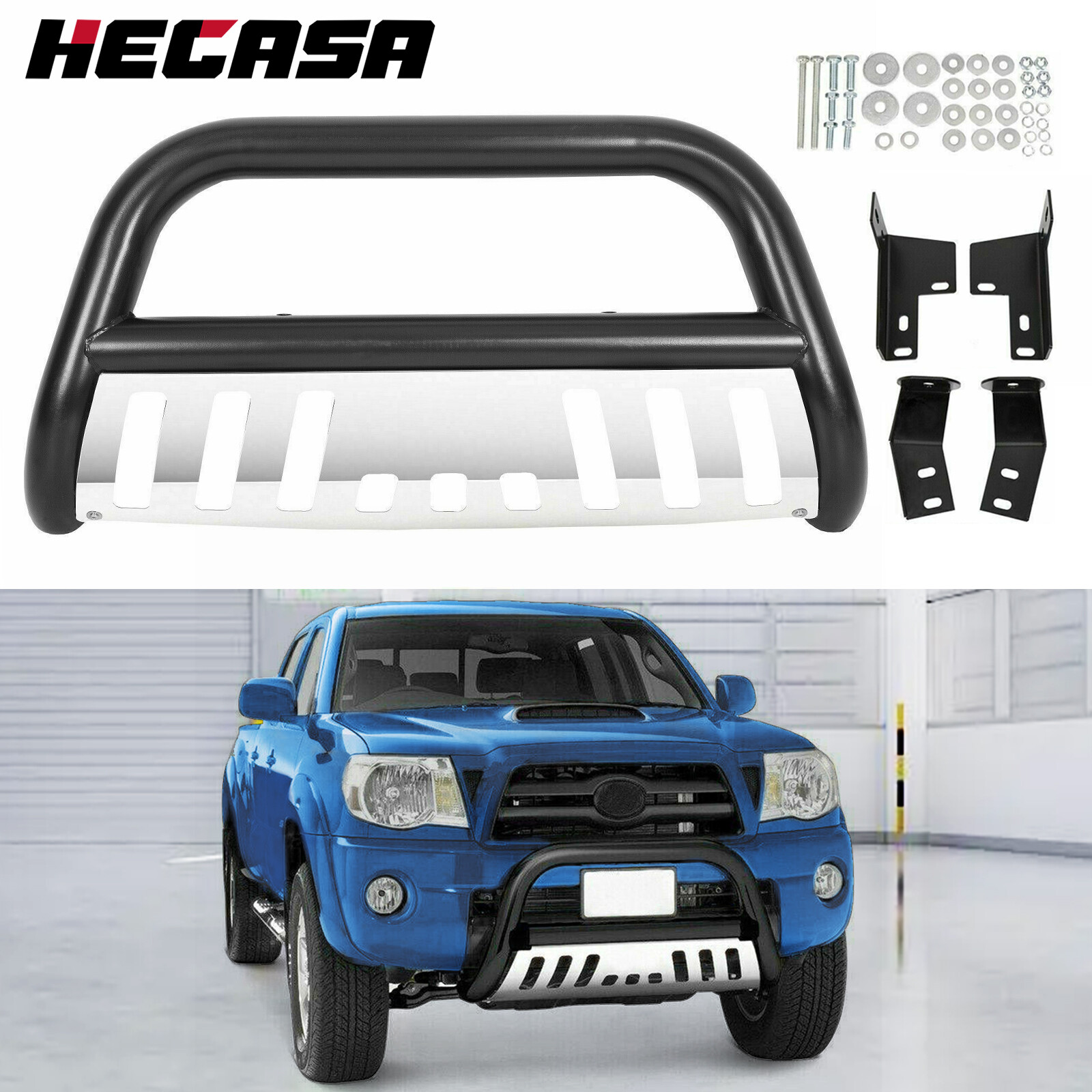 3″ Bull Bar Push Bumper Grille Guard for Toyota Tacoma 2005-2015 Black Steel