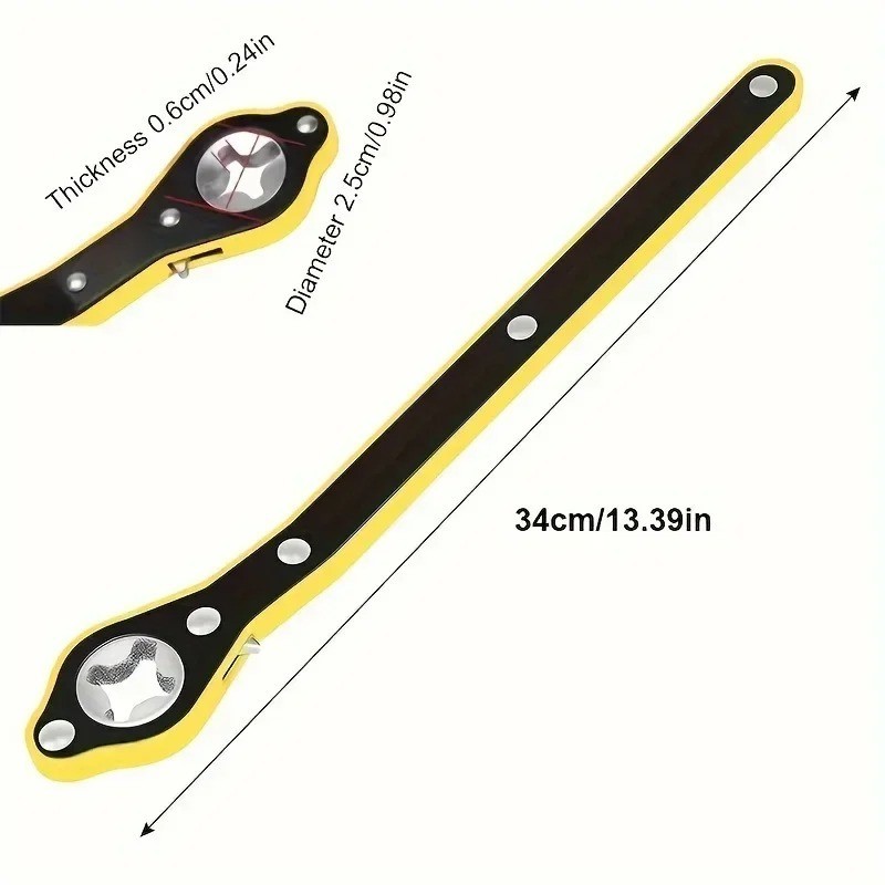 Share Labor Saving Car Jack Ratchet Wrench Long Handle Scissor Jack 360° Knob US