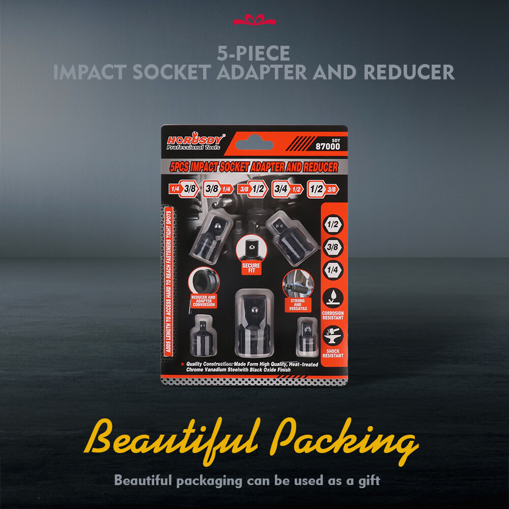 5PC Air Impact Socket Adapter Reducer Set Ratchet 1/4″ 3/8″ 1/2″ 3/4″ Drive Tool