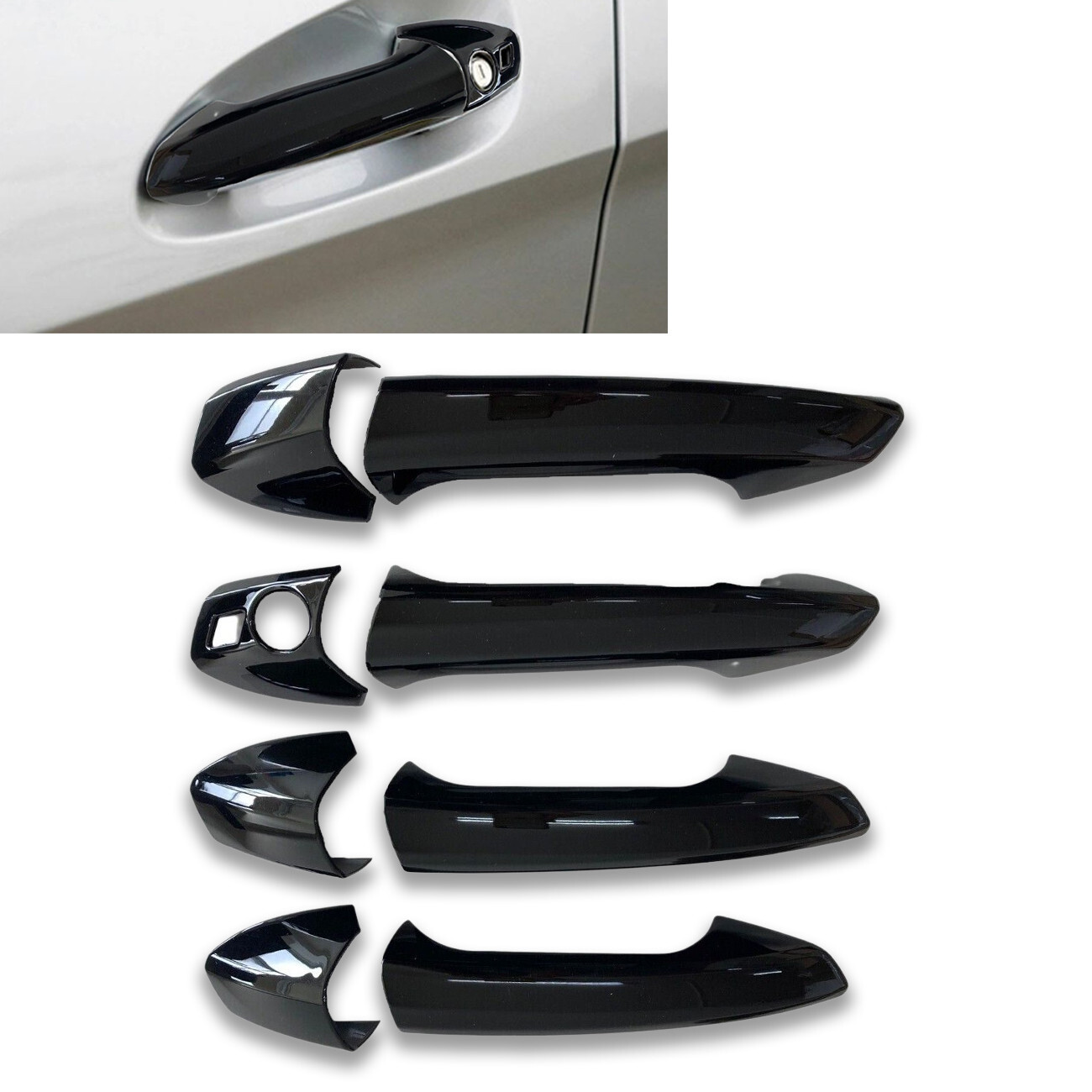 Painted Gloss Black Door Handle Overlay Cover Fits 12-18 W218 CLS550 CLS63