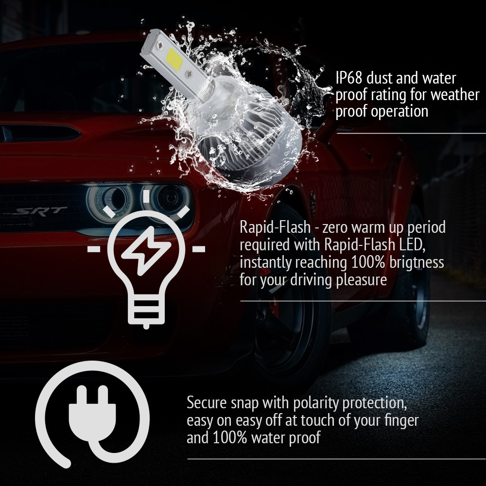 XENTEC LED HID Foglight Conversion kit 880 6000K for 2002-2006 GMC Envoy XL