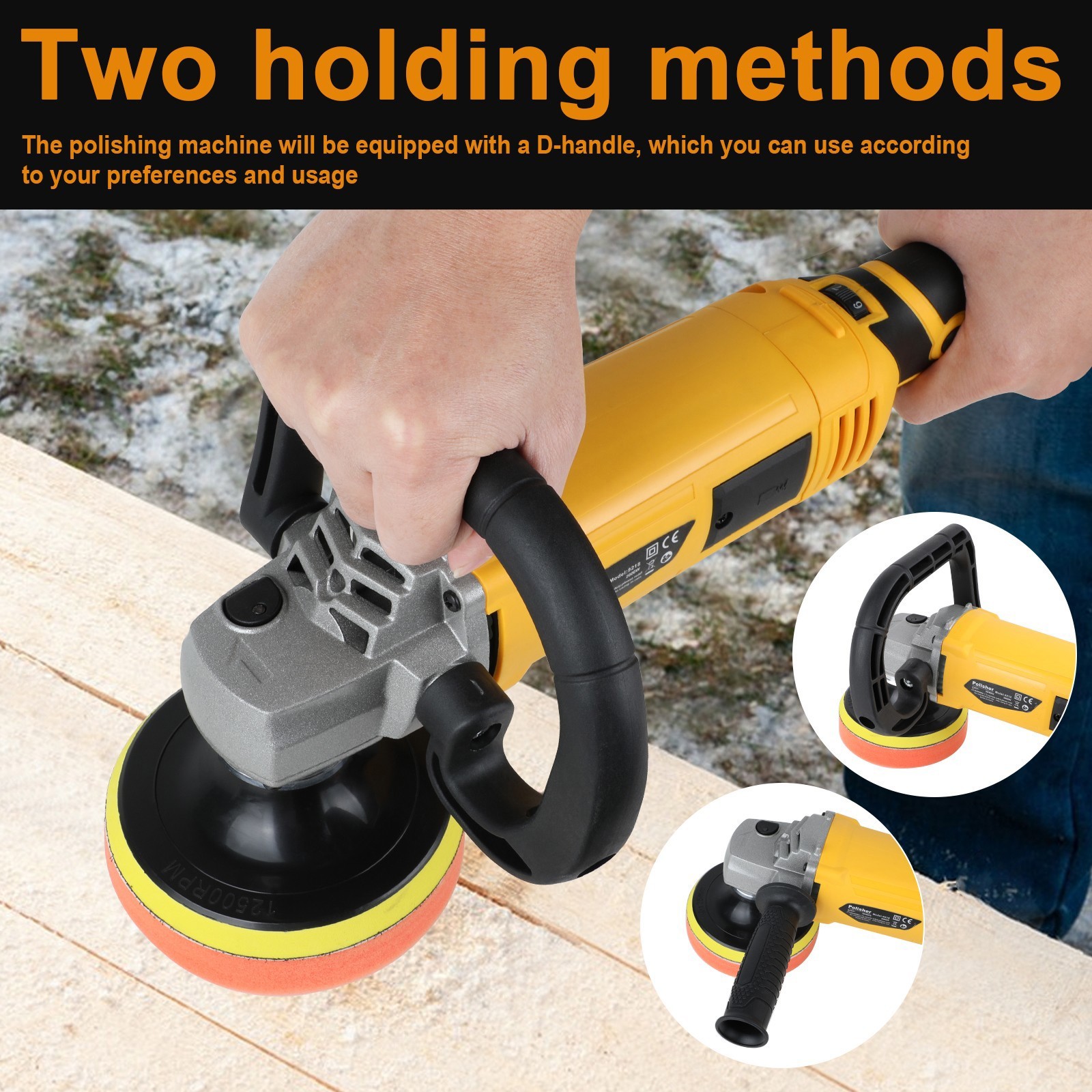 7-Speed Electric Car Polisher Buffer Sander Waxer Kit Variable 7″ 2000W/ Pads