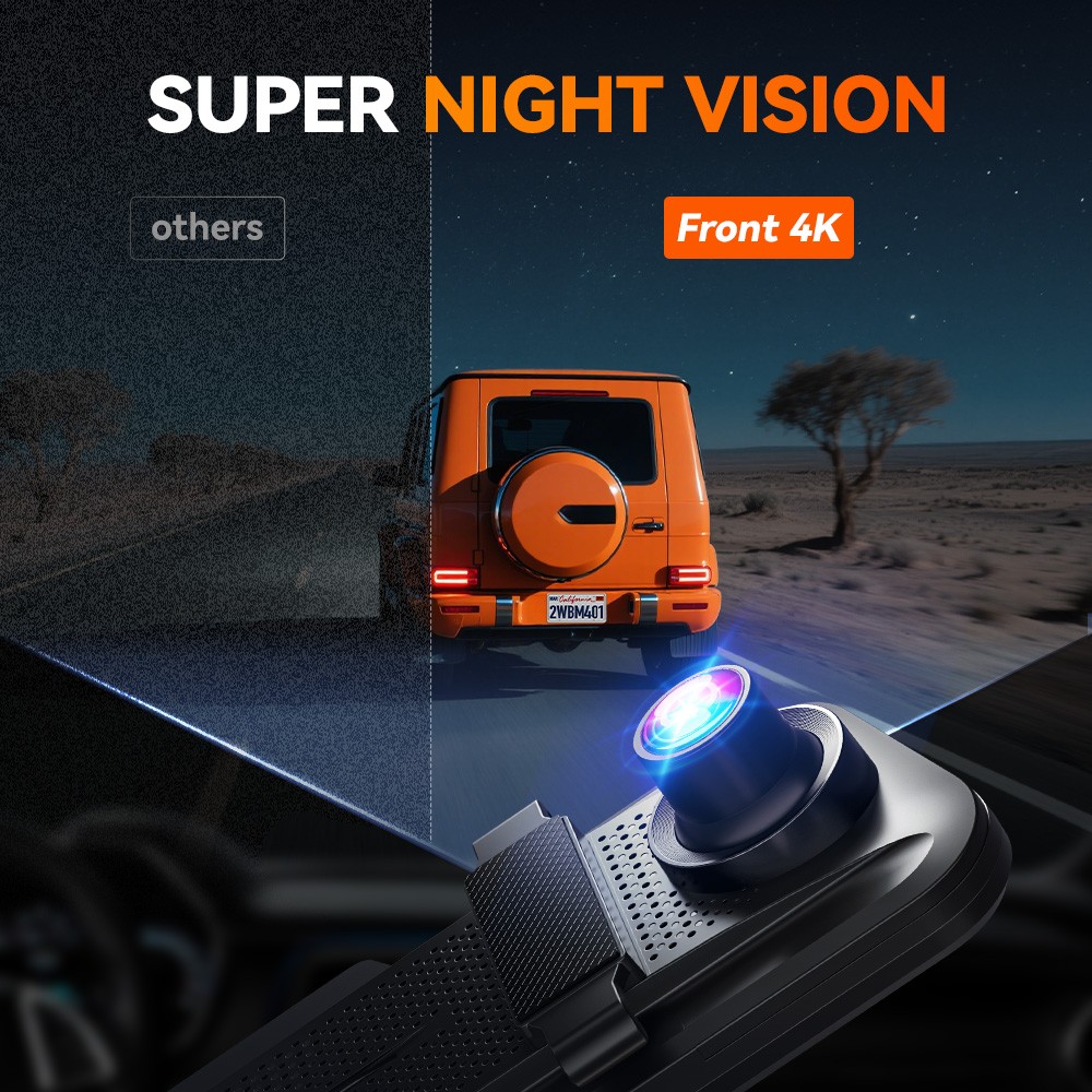 WOLFBOX Mirror Dash Camera 1080P MINI USB Front and Rear View Dash Cam