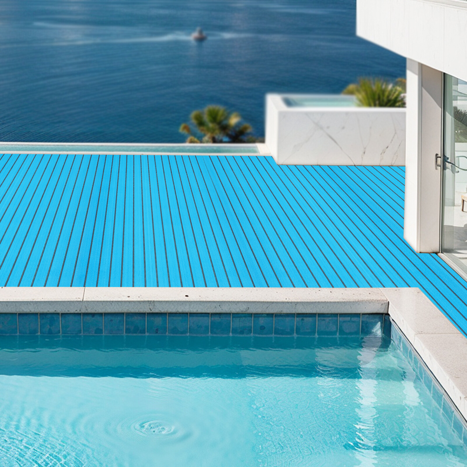 Self-Adhesive EVA Foam Anti-Slip Mat for Boat Decking, 94 × 35 in