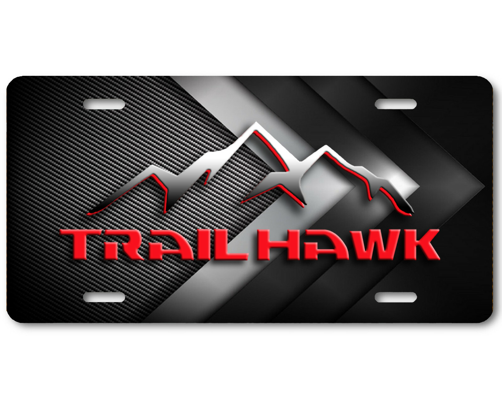 ART Abstract Trailhawk VANITY LICENSE PLATE truck sports tag Red accent