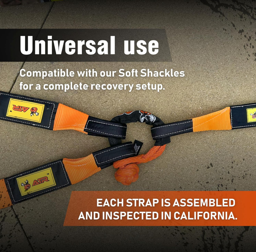 ATR Recovery Tow Strap 3.5″ x 20ft – 36,000 lbs Break Strength, Heavy Duty Strap
