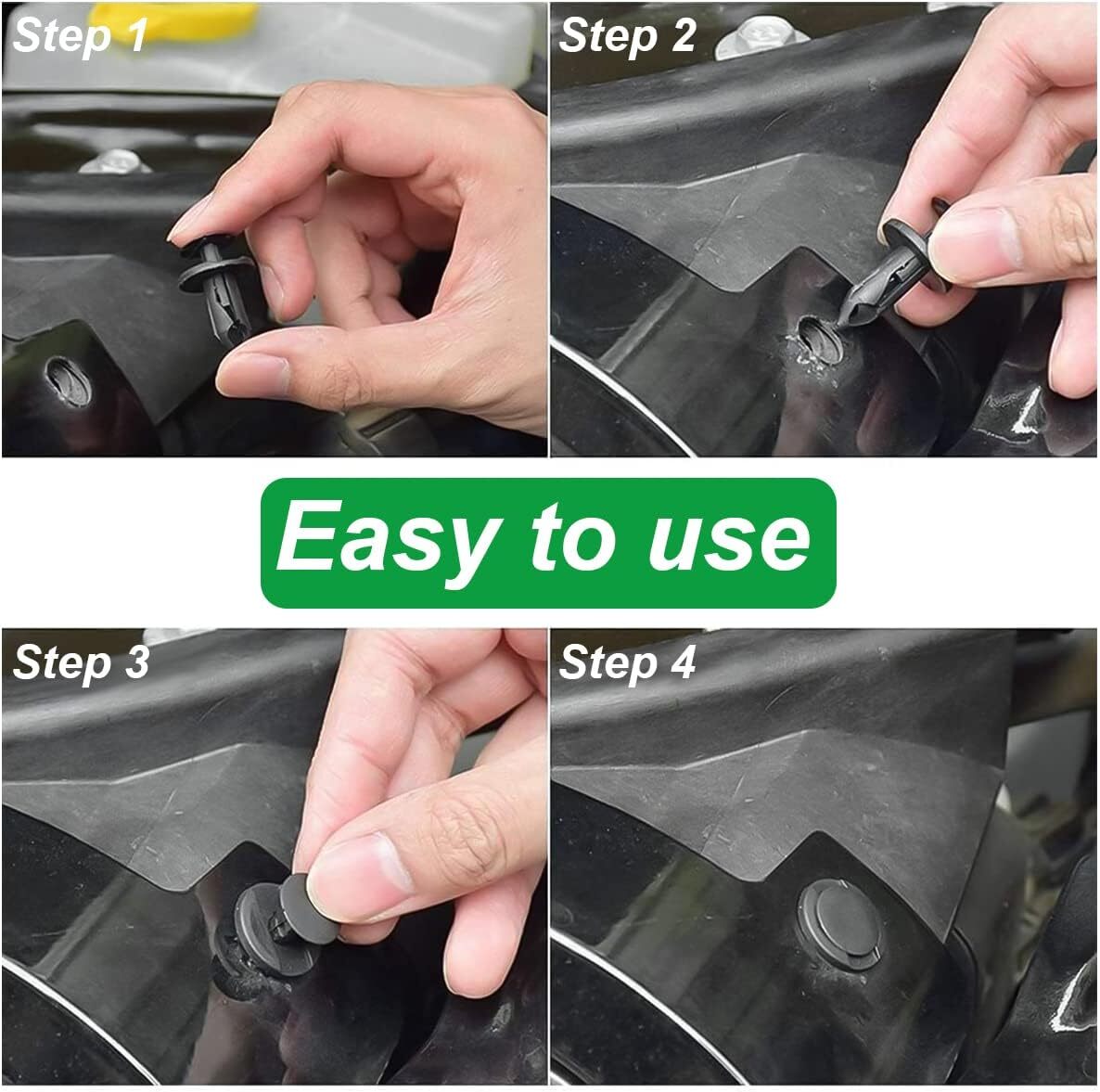 100Pcs Bumper Clips Retainer Auto Car Rivets Fastener Fender-Push Pin Trim +++