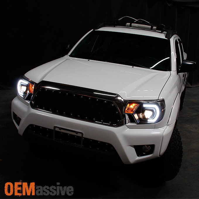 *PRO U-Bar Mono-Eye Style* Fits 2012 Tacoma LED Black Smoke Projector Headlight