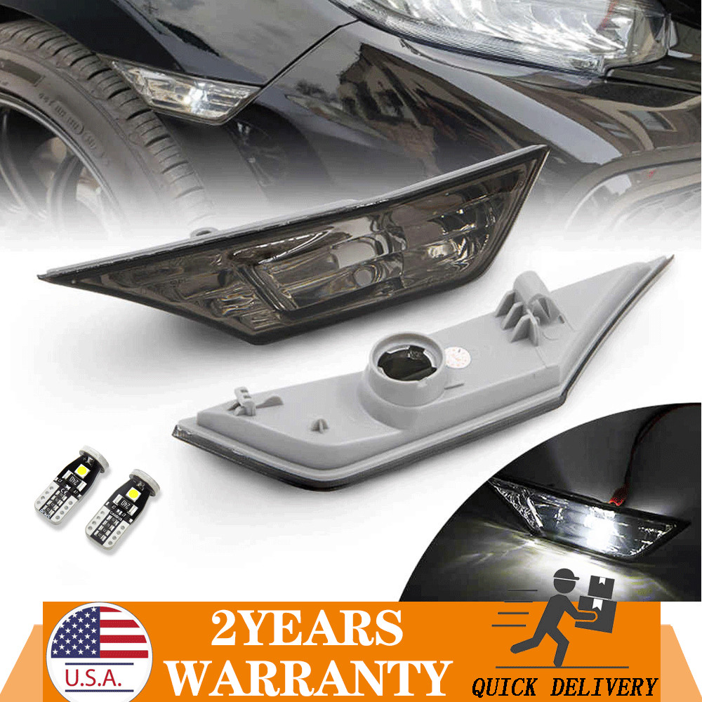 OXILAM SMOKE TINTED LENS SIDE MARKER LAMP LIGHT FIT FOR 2016-2020 HONDA CIVIC EJ