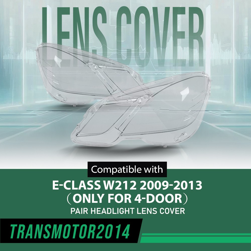 Fit For 2009-2013 Mercedes-Benz E-Class W212 Headlight Lens Covers Left & Right