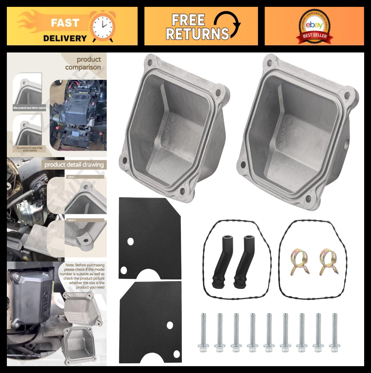 Aluminum Alloy Valve Cover Kit for Kohler Engines – Replaces 32 096 06-S, 24 755