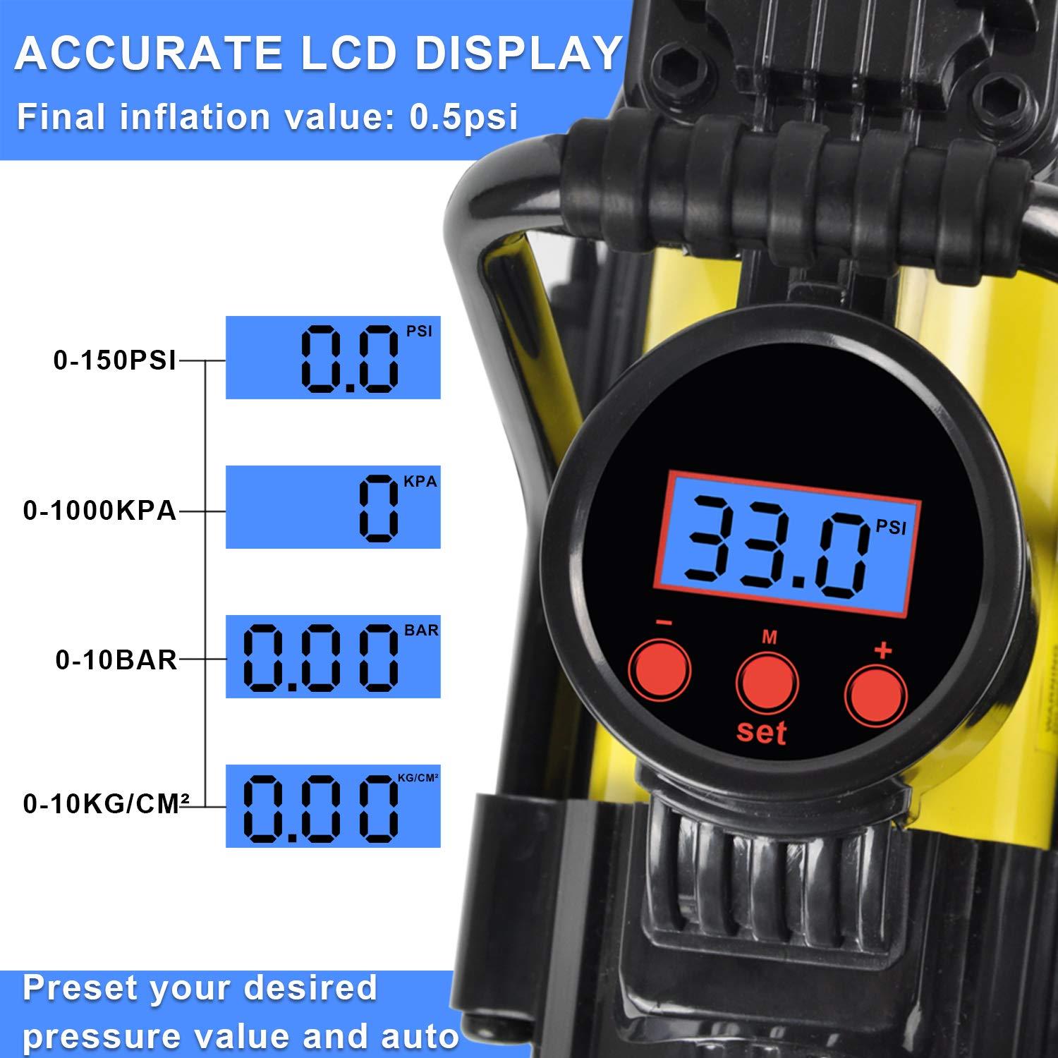 Tire Inflator Car Air Pump Compressor Electric Portable Auto 12V Volt 150 PSI