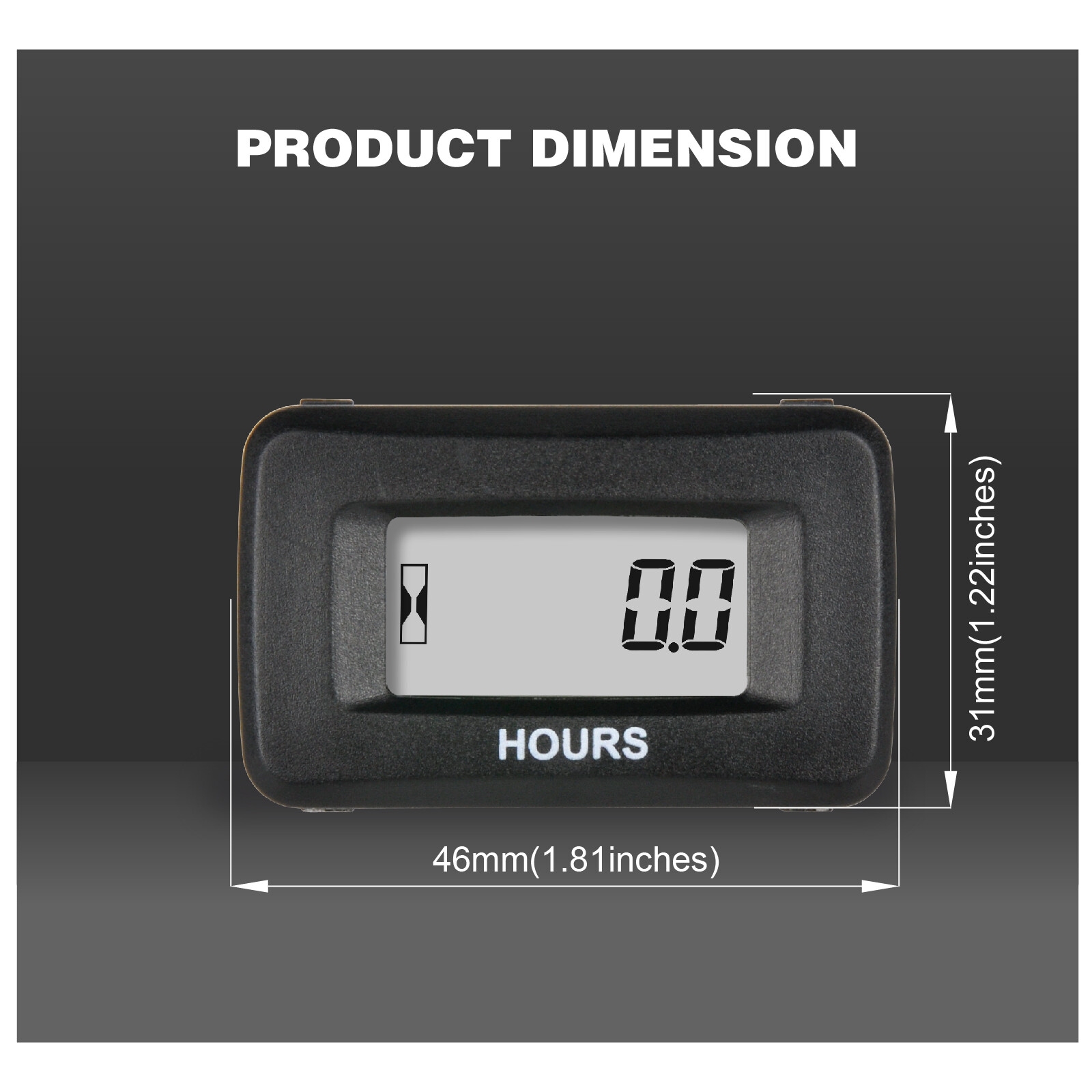 AC/DC Powered Digital Maintenance Hour Meter Motorcycle Hour Meter for Mowers
